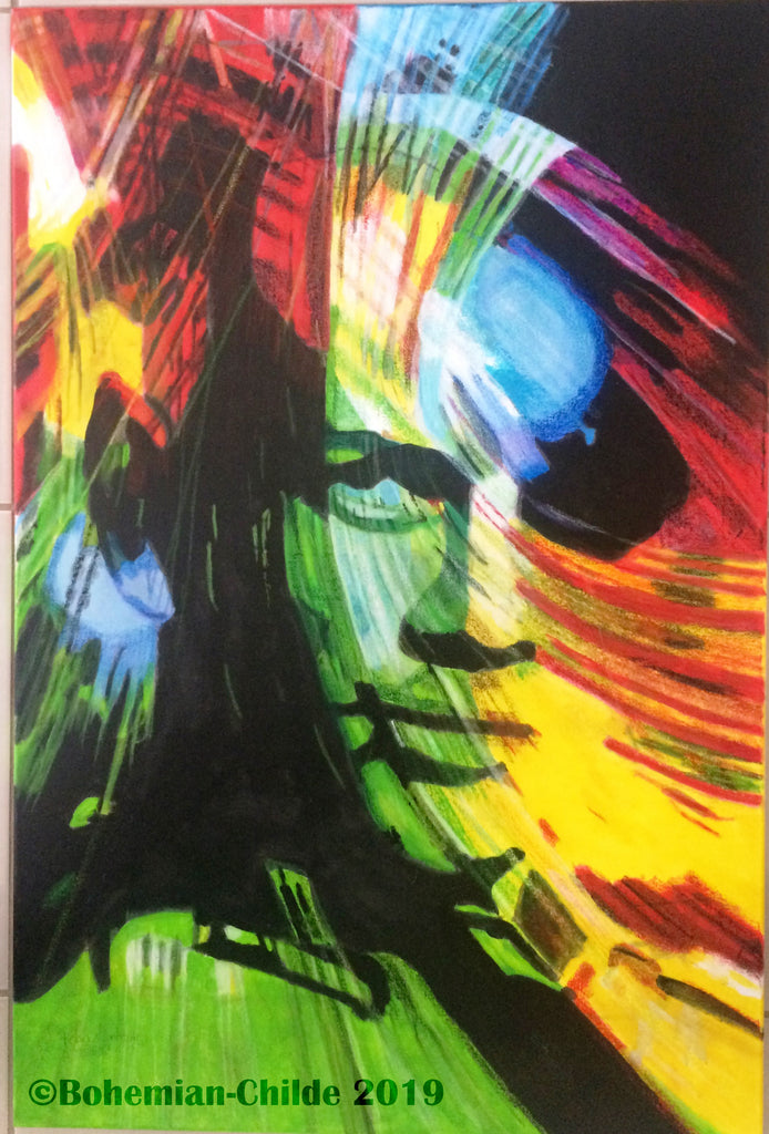 Original acrylic Yul Brynner painting,