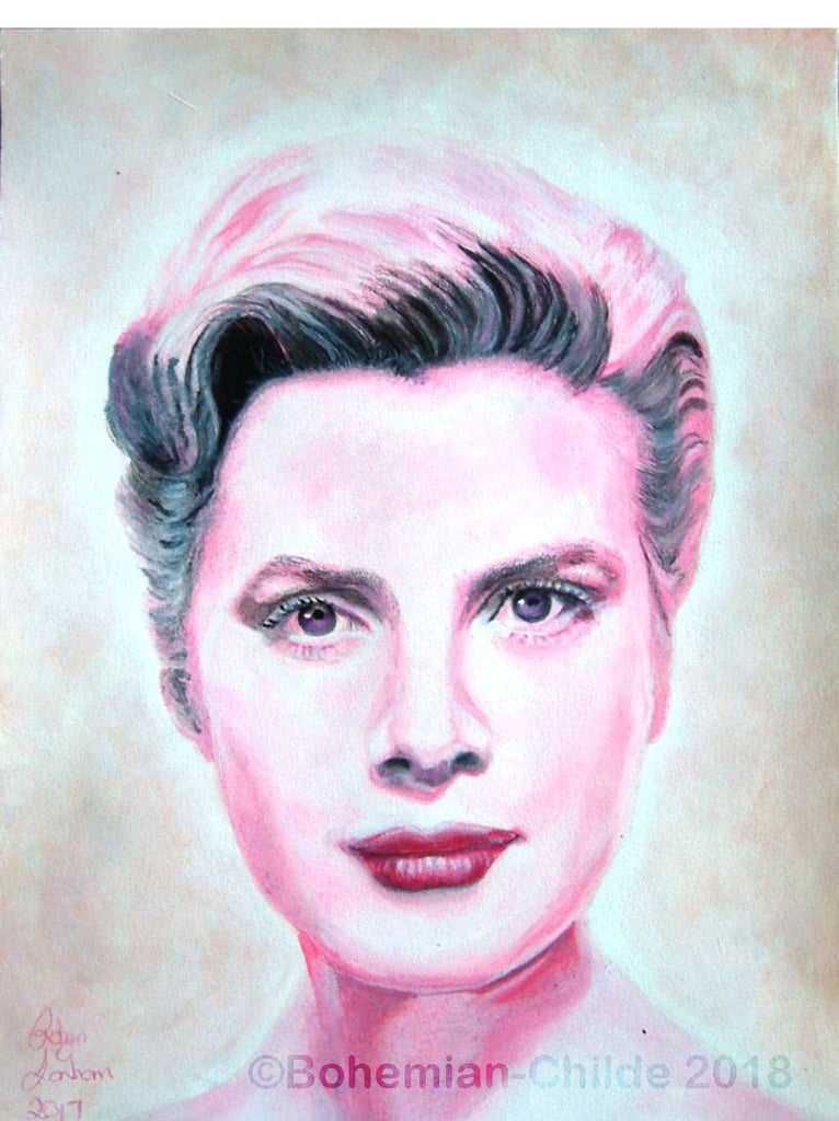 Original acrylic Grace Kelly painting,