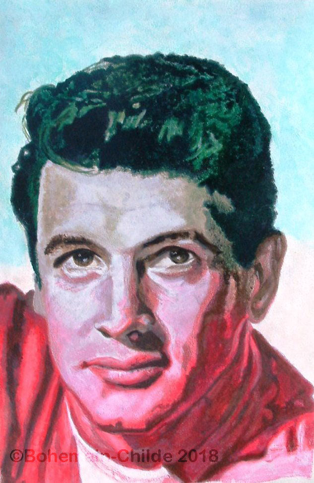 Original acrylic Rock Hudson painting,
