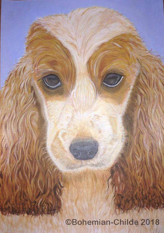 Original acrylic Cocker Spaniel painting,