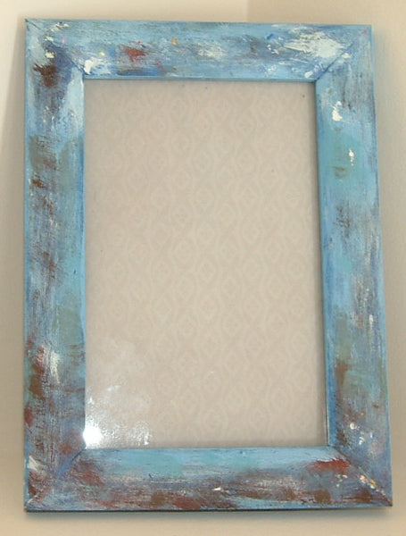 Family rustic blue sign and photo frame