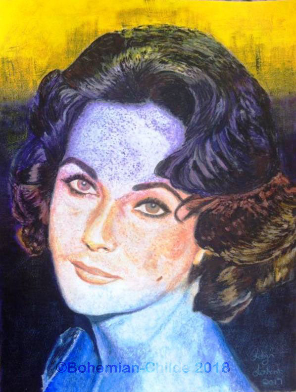 Original acrylic Elizabeth Taylor painting,